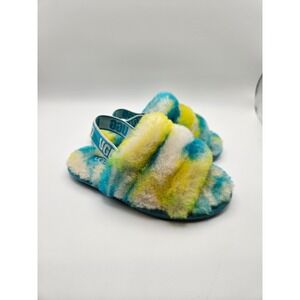 UGG Kids Fluff Yeah Slide Sandals Tie Dye Size 10 Toddler Youth Slip On